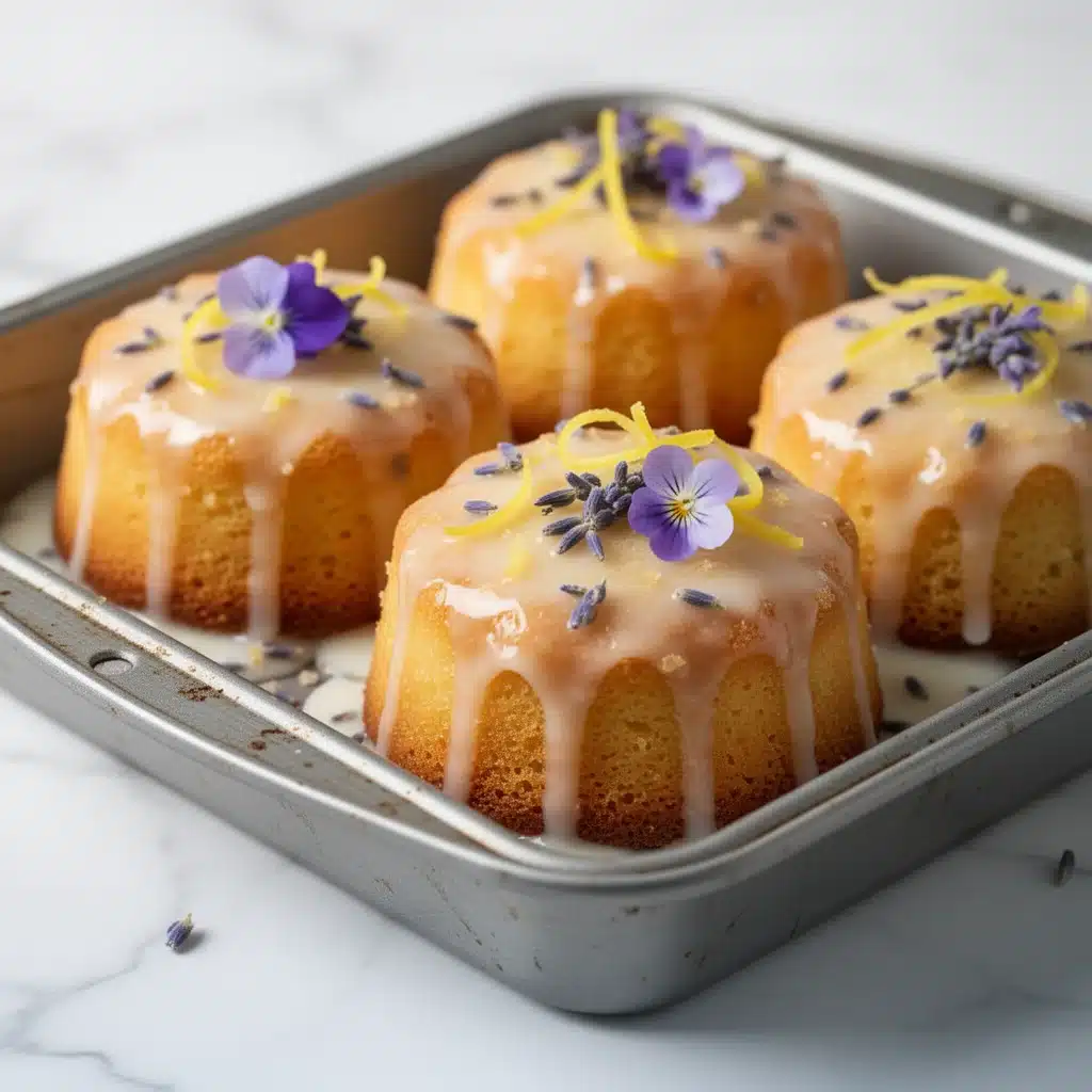 Mini Lemon Cakes With Lavender Glaze