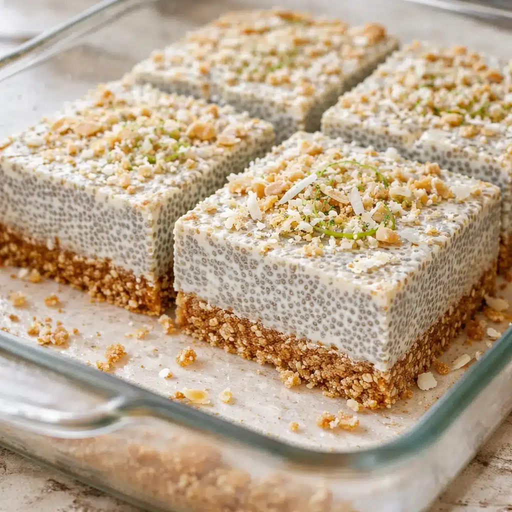 Refreshing No-Bake Chia Pudding Bars with Zesty Coconut Lime Flavor