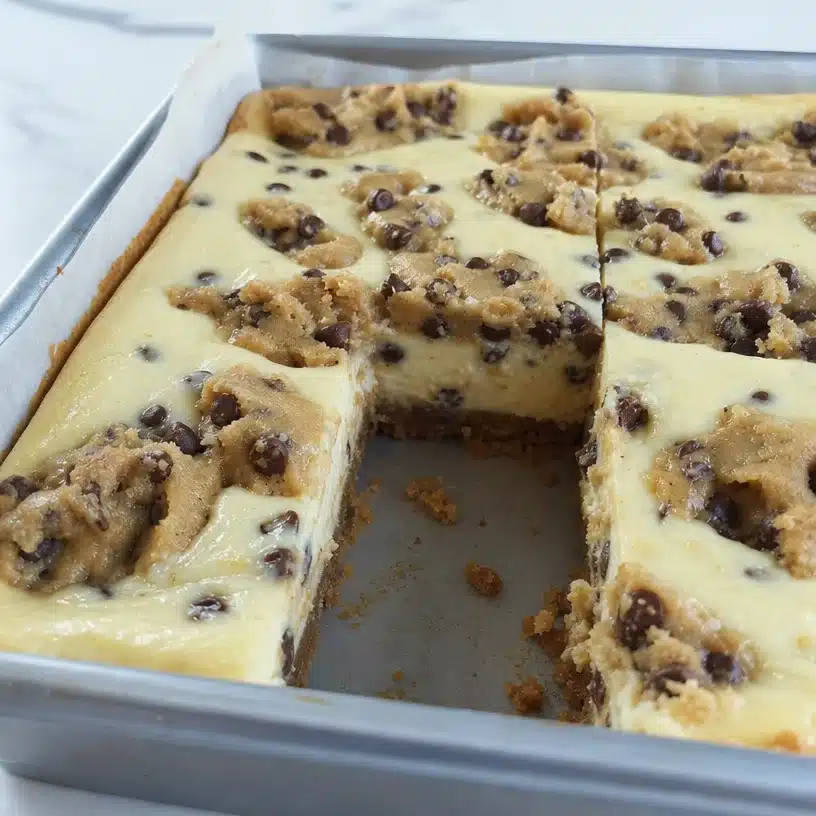 Chocolate Chip Cookie Dough Cheesecake Bars 4 Chocolate Chip Cookie Dough Cheesecake Bars