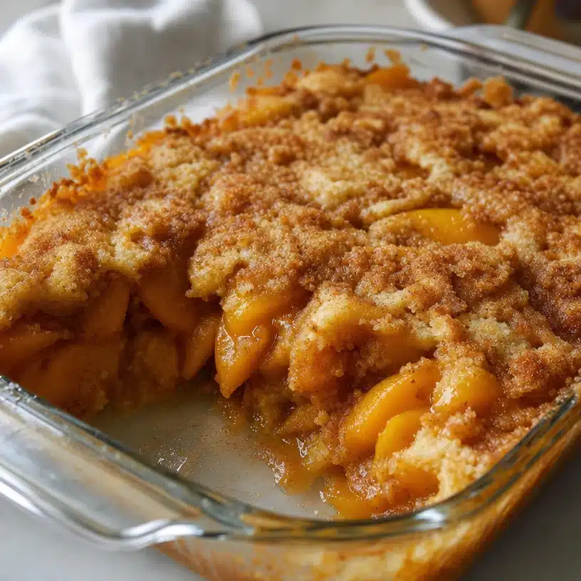 Cinnamon Peach Cobbler with Cake Mix