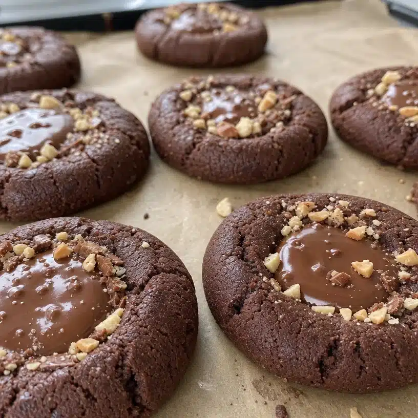 Ferrero Rocher Inspired Chocolate Hazelnut Stuffed Cookies 4 Ferrero Rocher Inspired Chocolate Hazelnut Stuffed Cookies