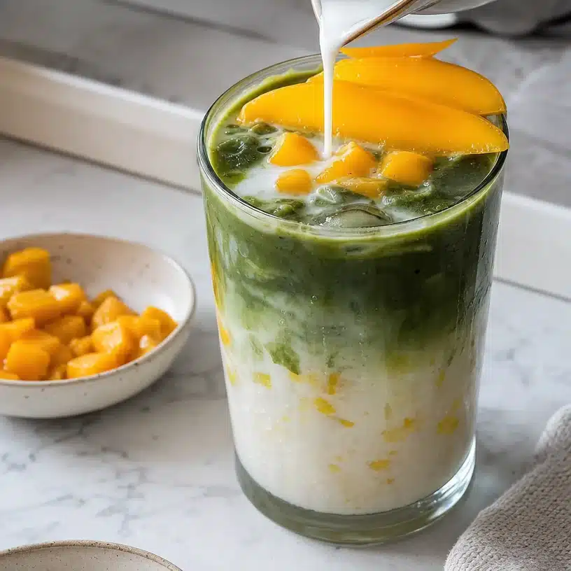 Incredible Mango Sticky Rice Matcha Latte
