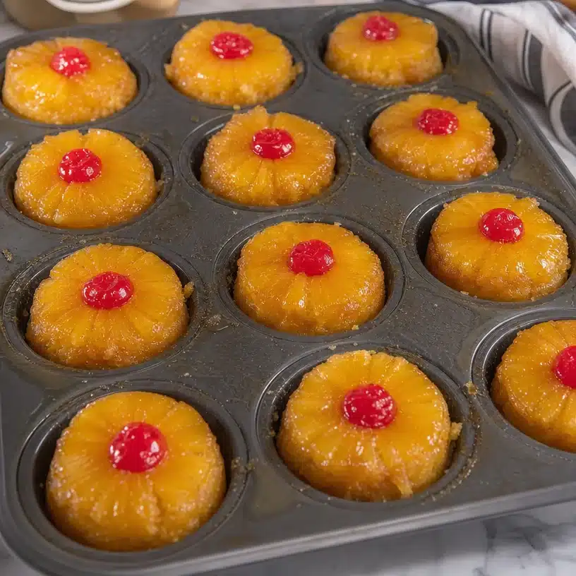 Mini Pineapple Upside Down Cakes
