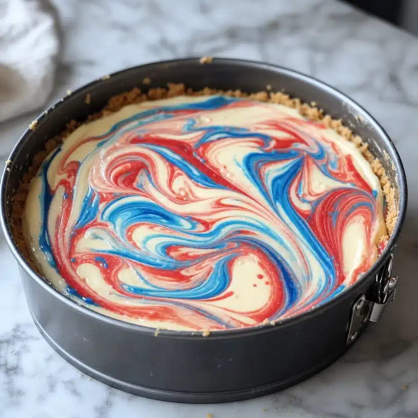 Perfect Patriotic Swirl Cheesecake for Celebrations 4 Patriotic Swirl Cheesecake