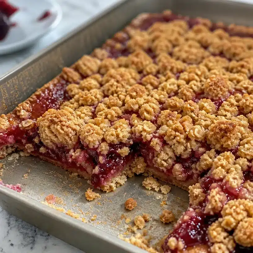 Raspberry Oatmeal Crumble Bars