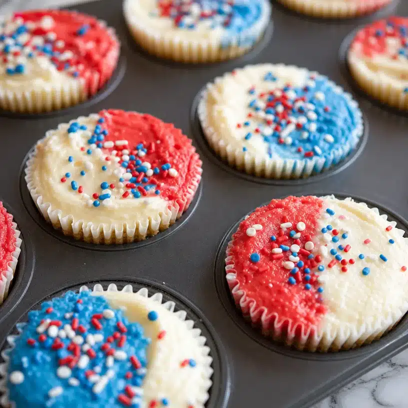 Red, White and Blue Mini Cheesecakes 4 Red, White and Blue Mini Cheesecakes