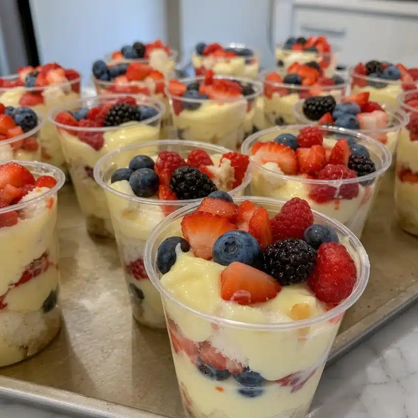 Red, White, and Blueberry Mini Trifles 4 Red, White, and Blueberry Mini Trifles