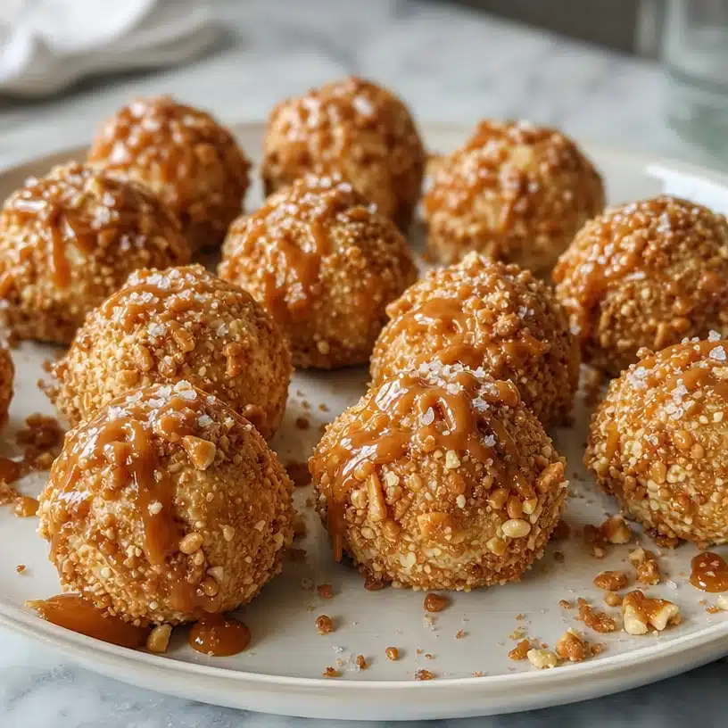 Salted Caramel Pretzel Cheesecake Balls (Easy No-Bake Recipe!)