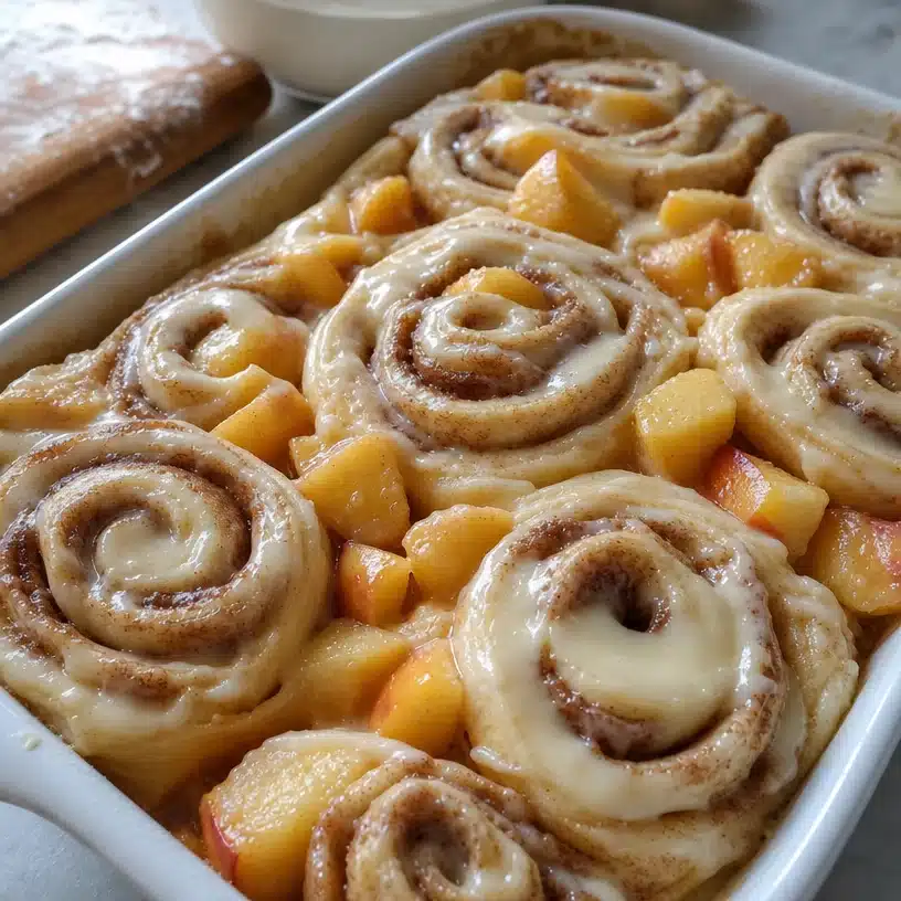 Sweet Peach Cobbler Cinnamon Rolls 4 Sweet Peach Cobbler Cinnamon Rolls